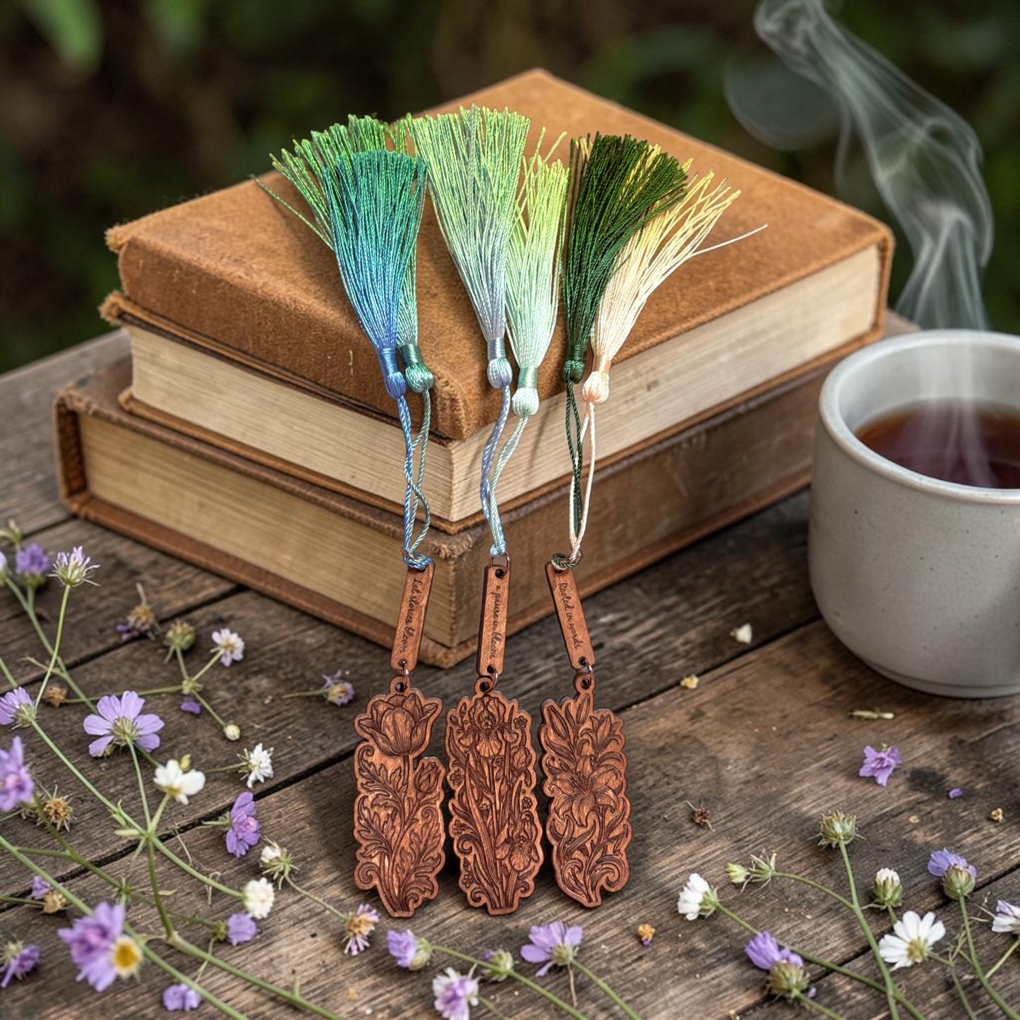 Floral Wood Bookmark | Heirloom Design